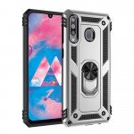 Wholesale Samsung Galaxy A10S Tech Armor Ring Grip Case with Metal Plate (Silver)